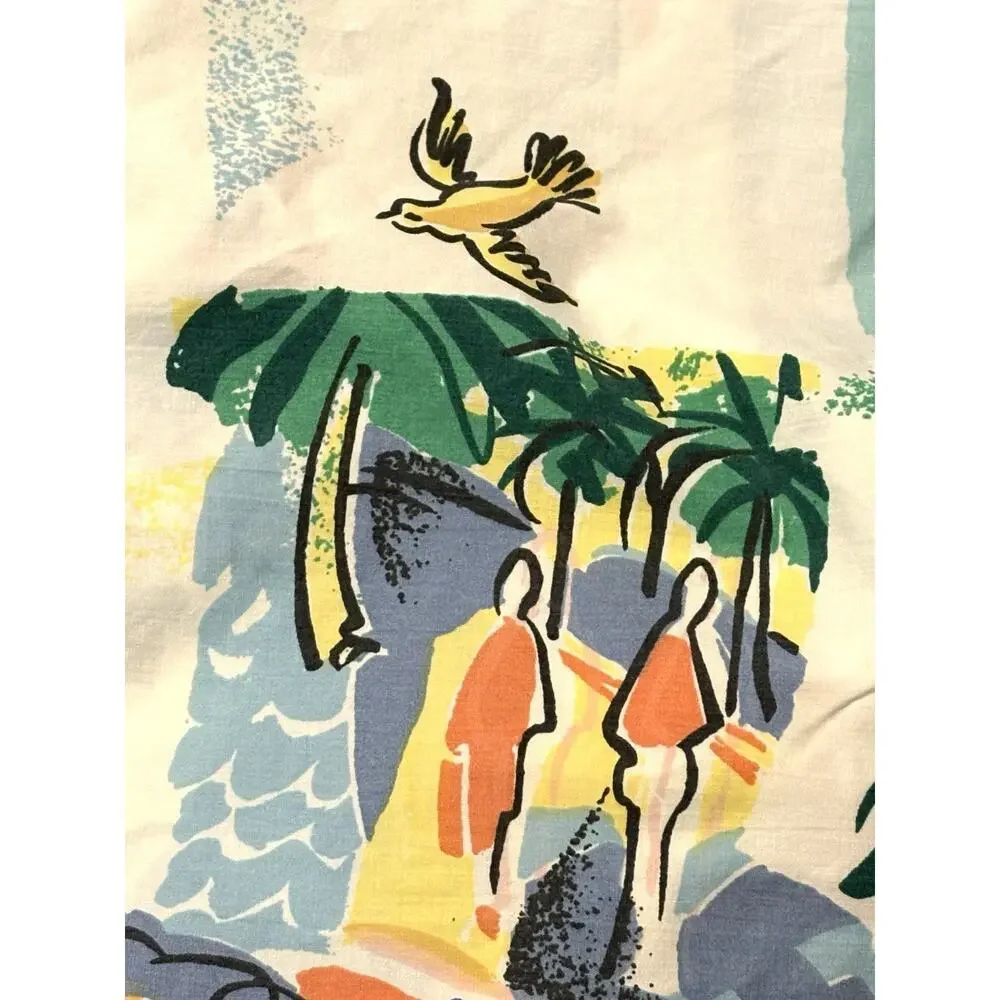 Vintage Martex French Riviera Cote D Azur Full Sheet Set Coastal Beach